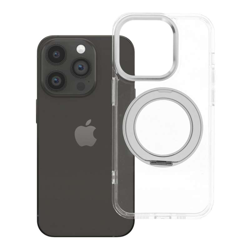 SPOTT-GR Frame Circle Stand - Θήκη για Apple iPhone 14 Pro με Υποστήριξη MagSafe Διάφανη