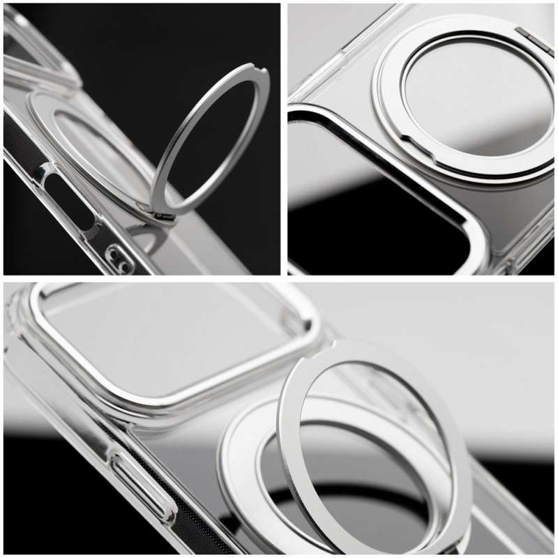 SPOTT-GR Frame Circle Stand - Θήκη για Apple iPhone 14 Pro με Υποστήριξη MagSafe Διάφανη