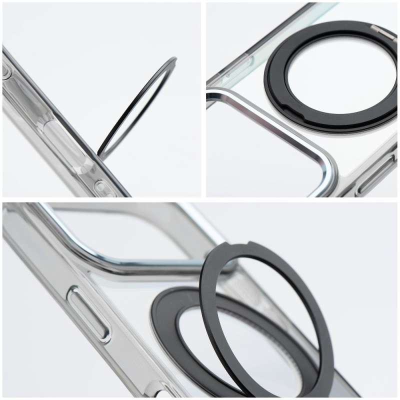 SPOTT-GR Frame Circle Stand - Θήκη για Apple iPhone 16 με Υποστήριξη MagSafe σε Μαύρο Χρώμα