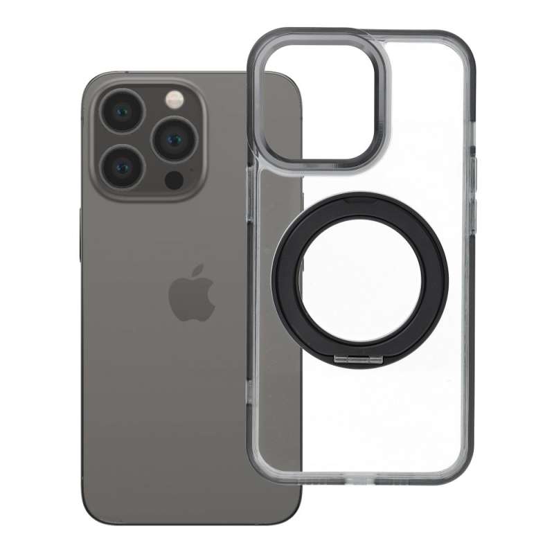 SPOTT-GR Frame Circle Stand - Θήκη για Apple iPhone 13 Pro με Υποστήριξη MagSafe σε Μαύρο Χρώμα