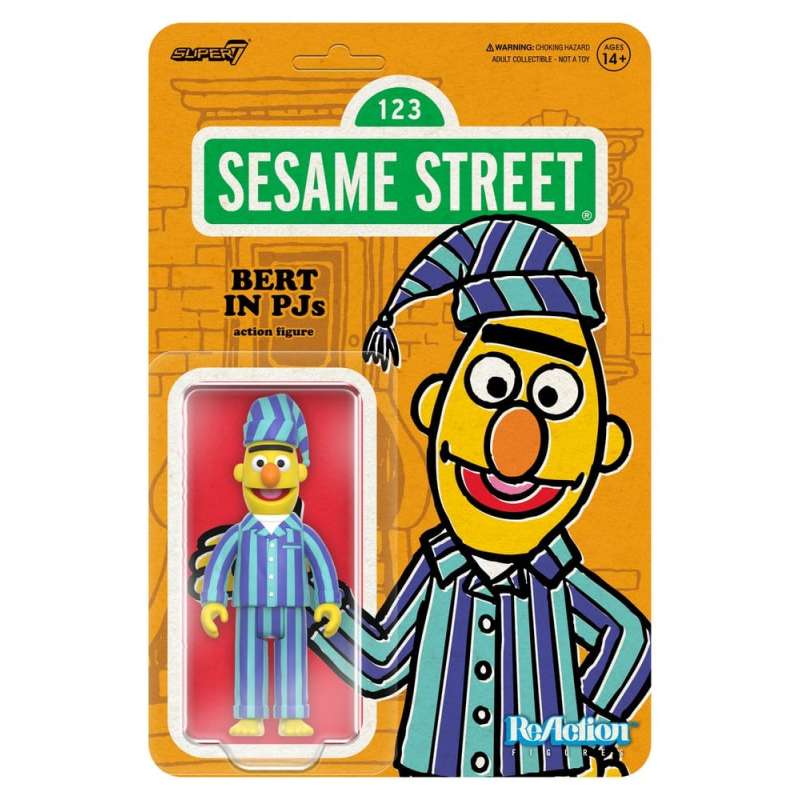 SPOTT-GR Sesame Street ReAction - Φιγούρα Δράσης Bert (in Pyjamas) Μεγέθους 10cm (Wave 06)