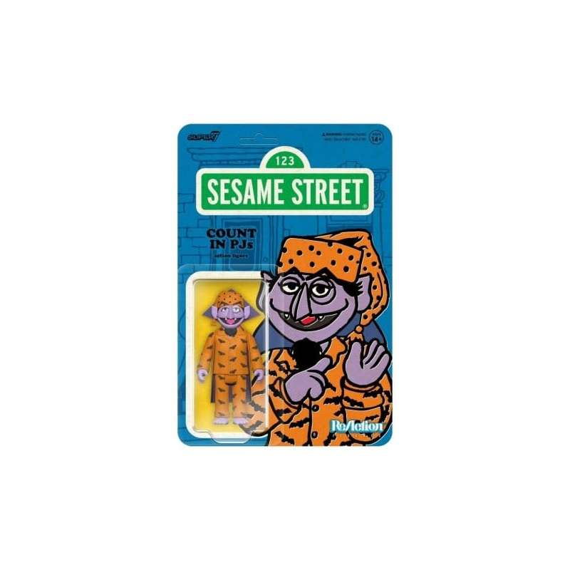 SPOTT-GR Sesame Street ReAction - Φιγούρα Δράσης Count Von Count (In Pyjamas) Μεγέθους 10cm (Wave 06)