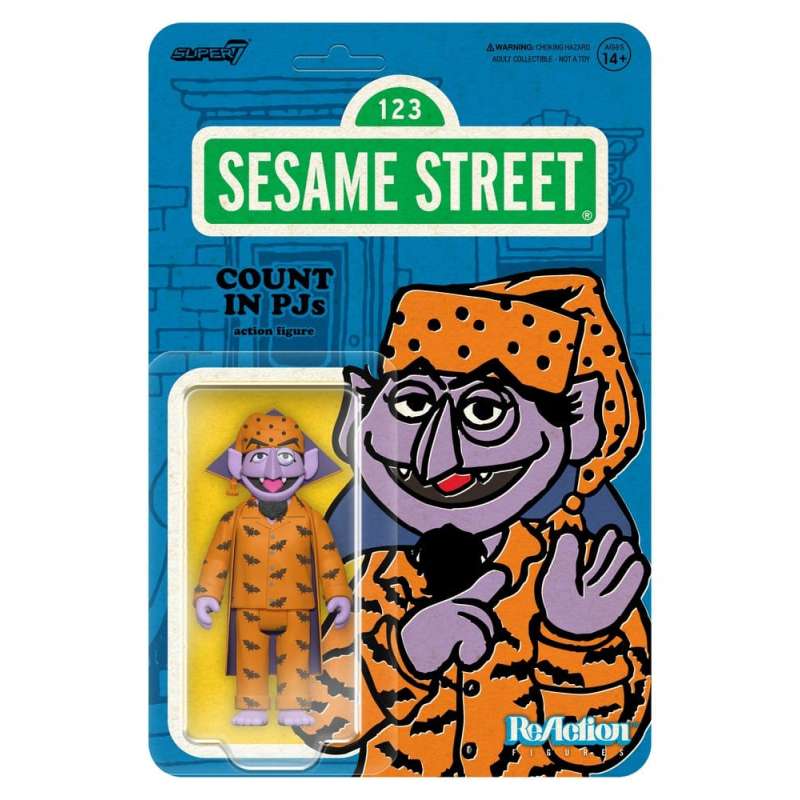 SPOTT-GR Sesame Street ReAction - Φιγούρα Δράσης Count Von Count (In Pyjamas) Μεγέθους 10cm (Wave 06)