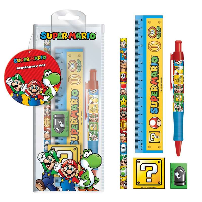 SPOTT-GR Super Mario - Σετ Γραφικής Ύλης 5 Τεμαχίων