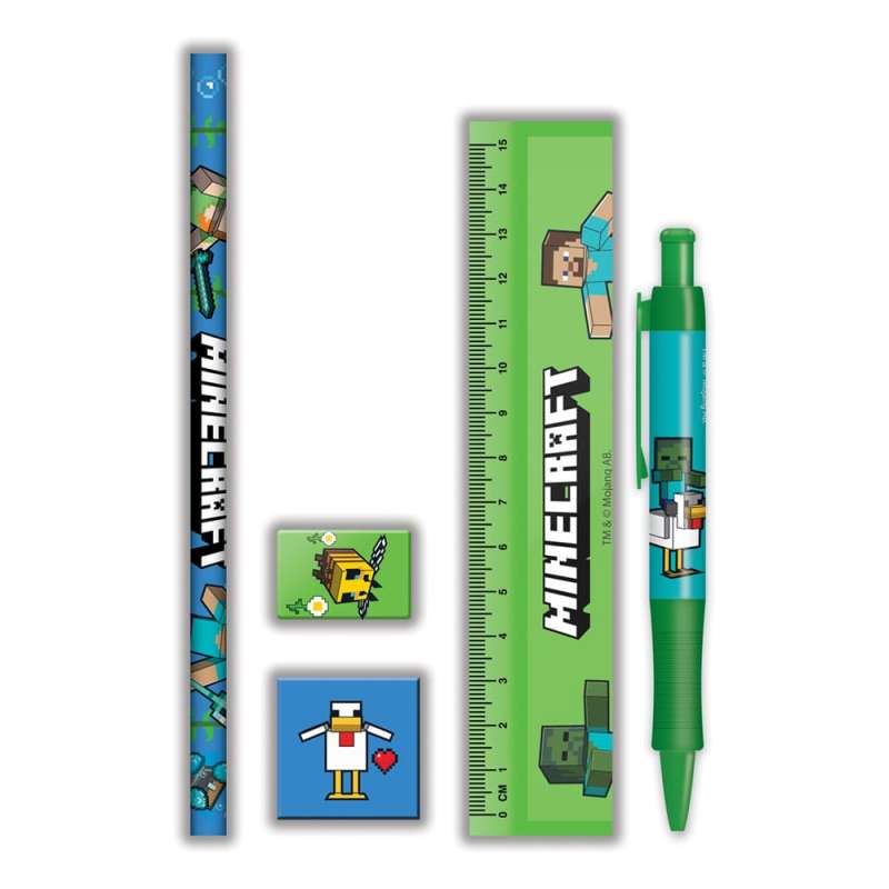 SPOTT-GR Minecraft 5-Piece Stationery Set