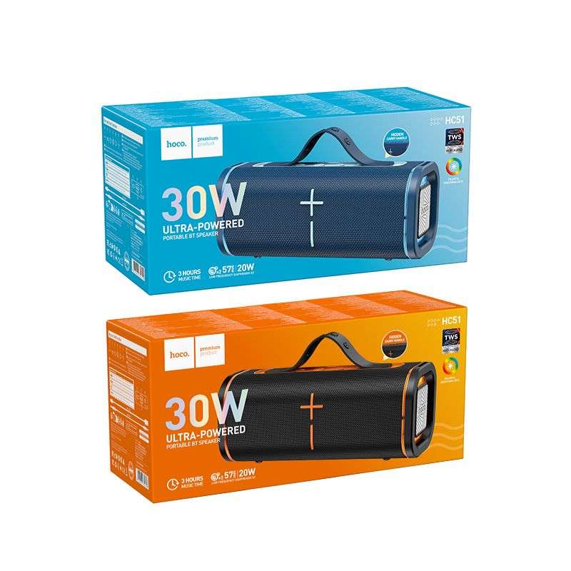 SPOTT-GR Hoco HC51 - Φορητό Ηχείο Bluetooth με Ισχύ 30W και Αυτονομία 5 Ώρες σε Μαύρο Χρώμα