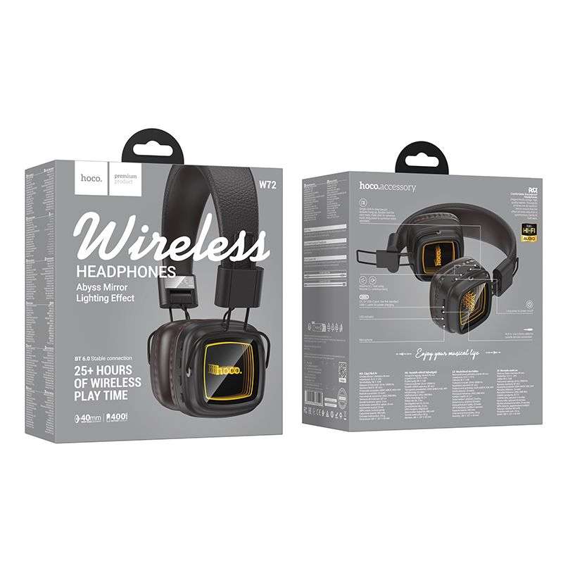 SPOTT-GR Hoco W72 - Ασύρματα Over-Ear Aκουστικά Bluetooth σε Καφέ Χρώμα