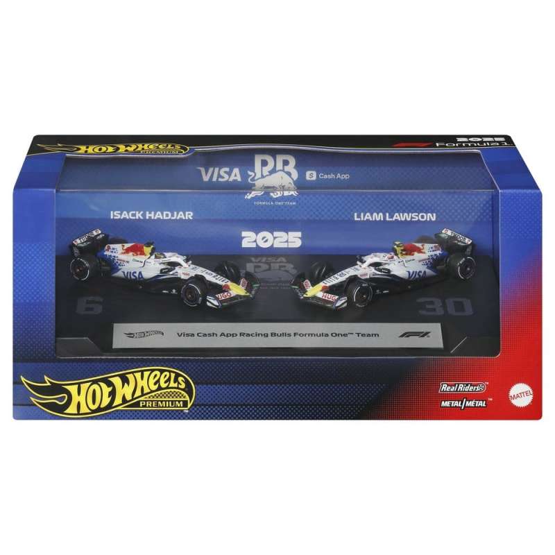SPOTT-GR Formula 1 Hot Wheels Premium - Die-Cast Οχήματα (Αναλογία 1/64) Team Visa Cash App Racing Bulls (2-Pack)