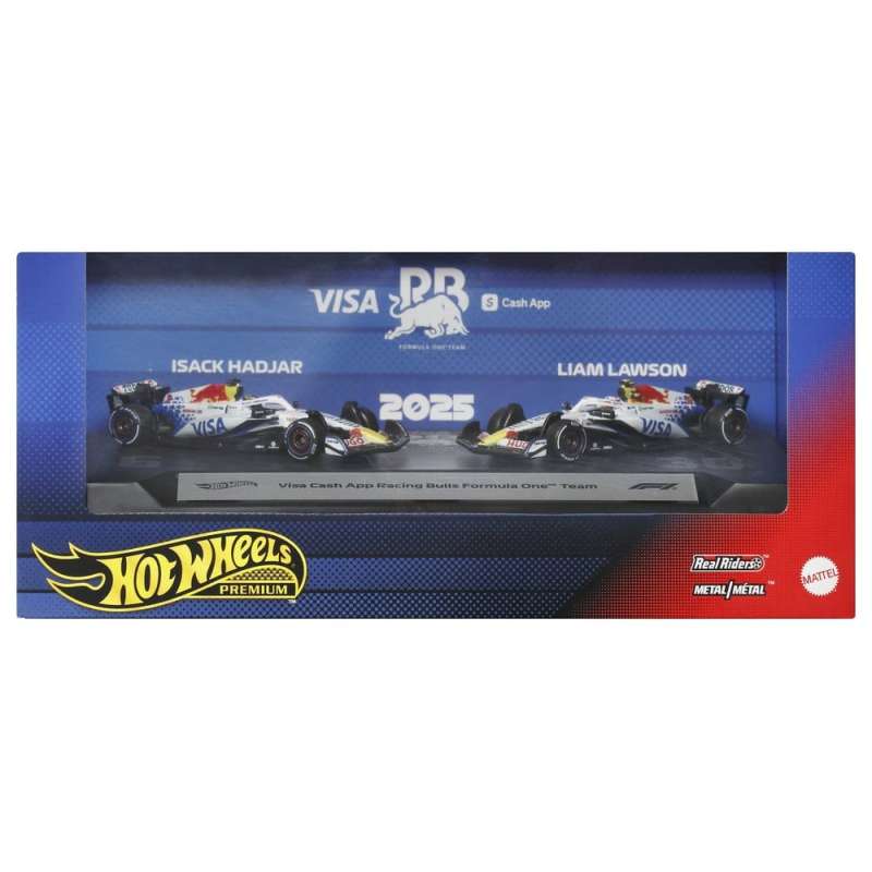 SPOTT-GR Formula 1 Hot Wheels Premium - Die-Cast Οχήματα (Αναλογία 1/64) Team Visa Cash App Racing Bulls (2-Pack)