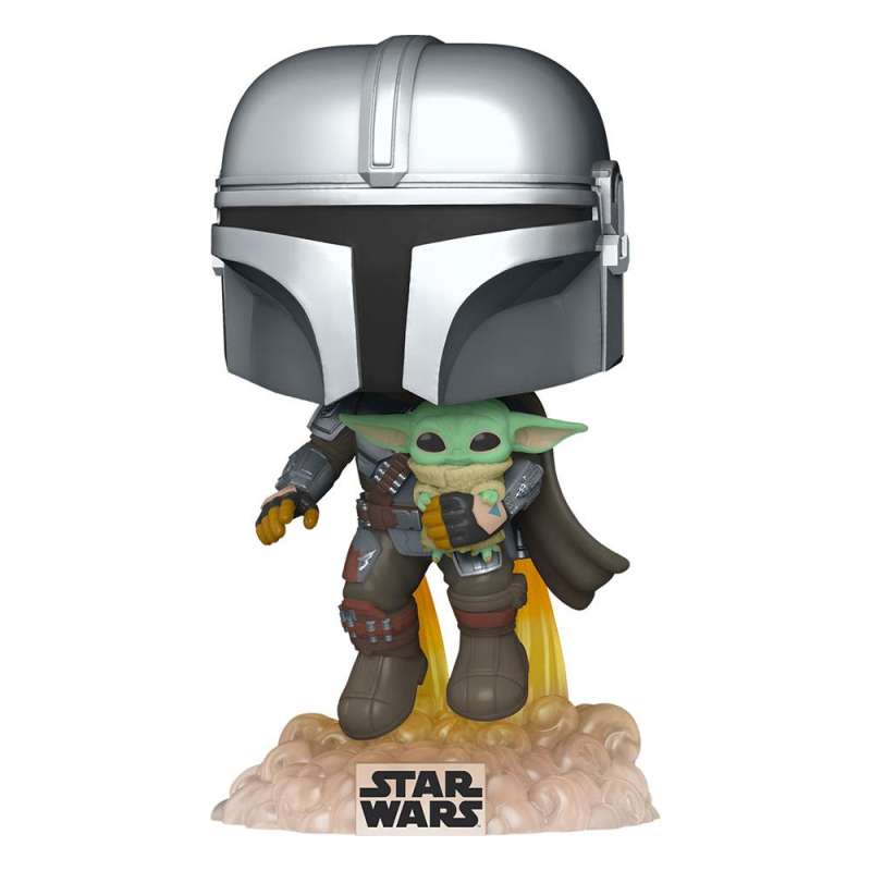 SPOTT-GR Star Wars The Mandalorian POP! TV - Φιγούρα Βινυλίου Mando Flying w/ Jet Pack Μεγέθους 9cm