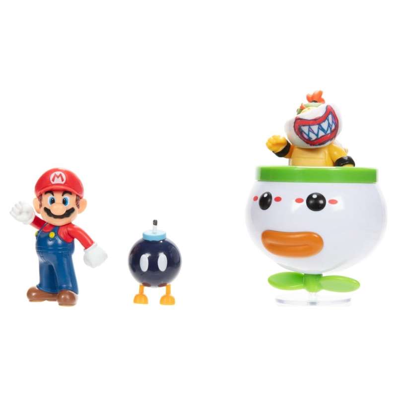 SPOTT-GR World of Nintendo - Μίνι Φιγούρες Mario and Bowser Jr. Clown Car Μεγέθους 6cm (2-Pack)
