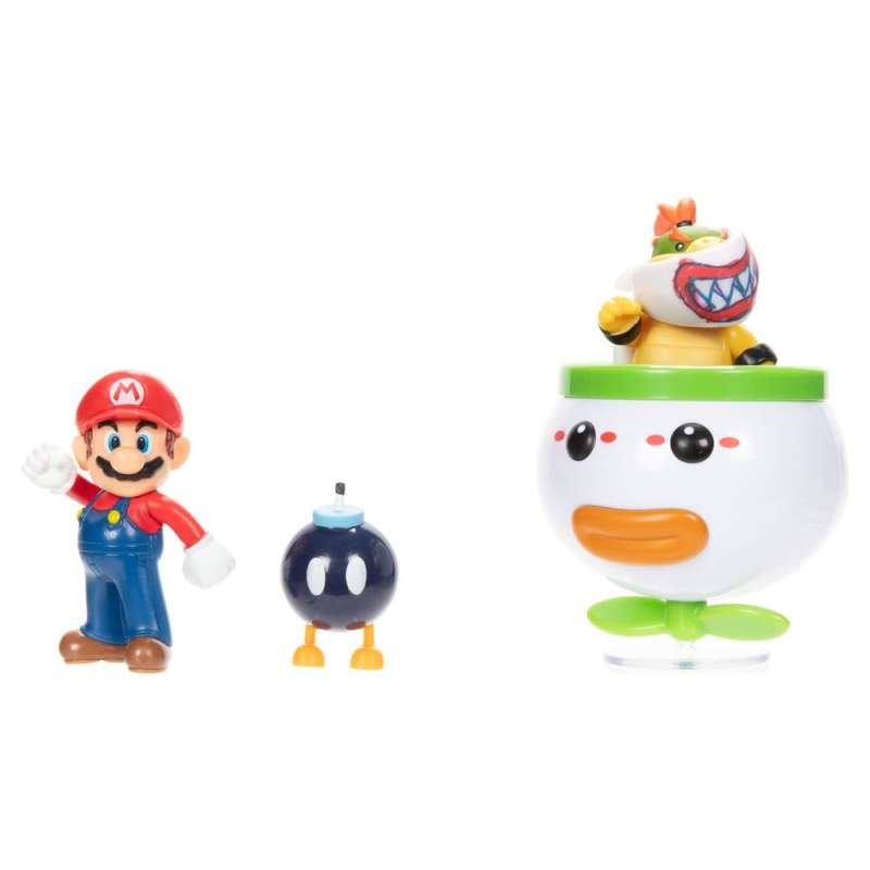 SPOTT-GR World of Nintendo - Μίνι Φιγούρες Mario and Bowser Jr. Clown Car Μεγέθους 6cm (2-Pack)