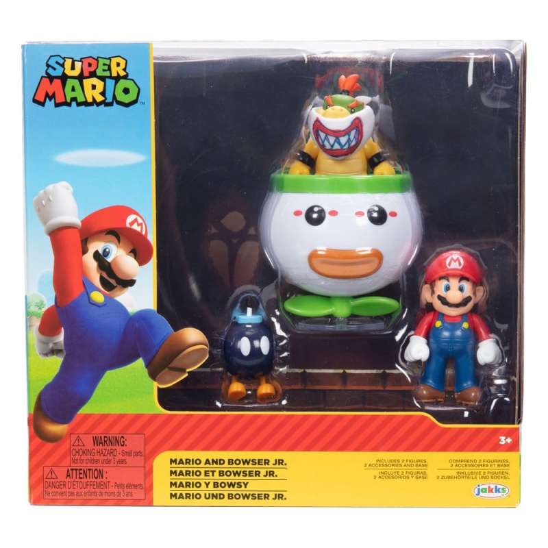 SPOTT-GR World of Nintendo - Μίνι Φιγούρες Mario and Bowser Jr. Clown Car Μεγέθους 6cm (2-Pack)