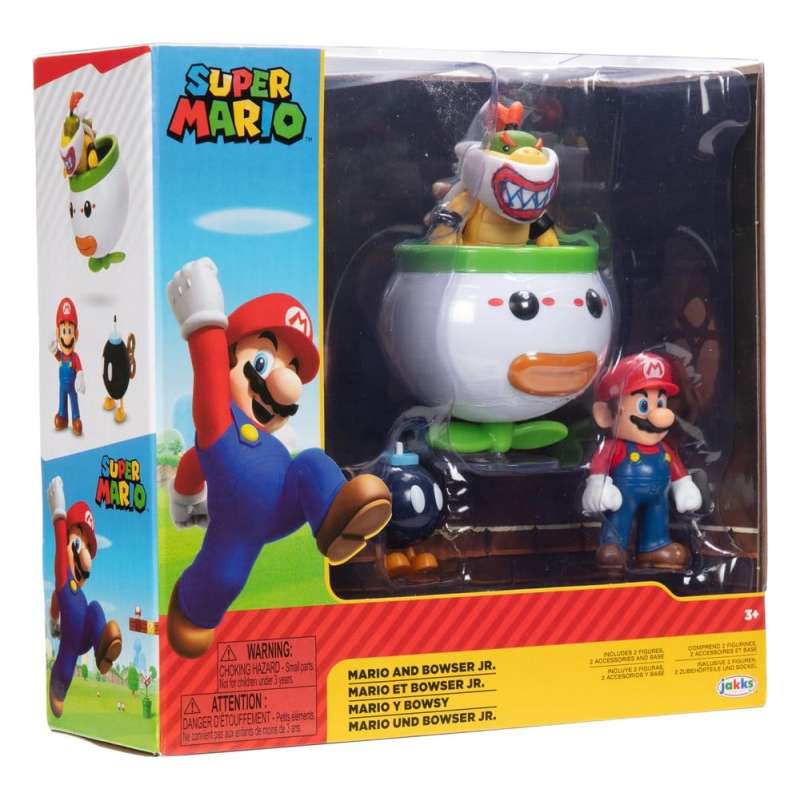 SPOTT-GR World of Nintendo - Μίνι Φιγούρες Mario and Bowser Jr. Clown Car Μεγέθους 6cm (2-Pack)