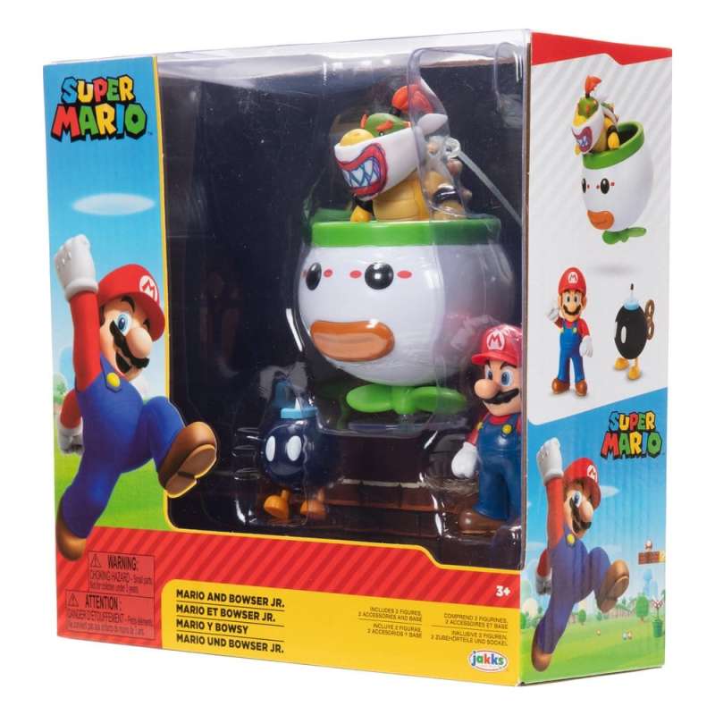 SPOTT-GR World of Nintendo - Μίνι Φιγούρες Mario and Bowser Jr. Clown Car Μεγέθους 6cm (2-Pack)