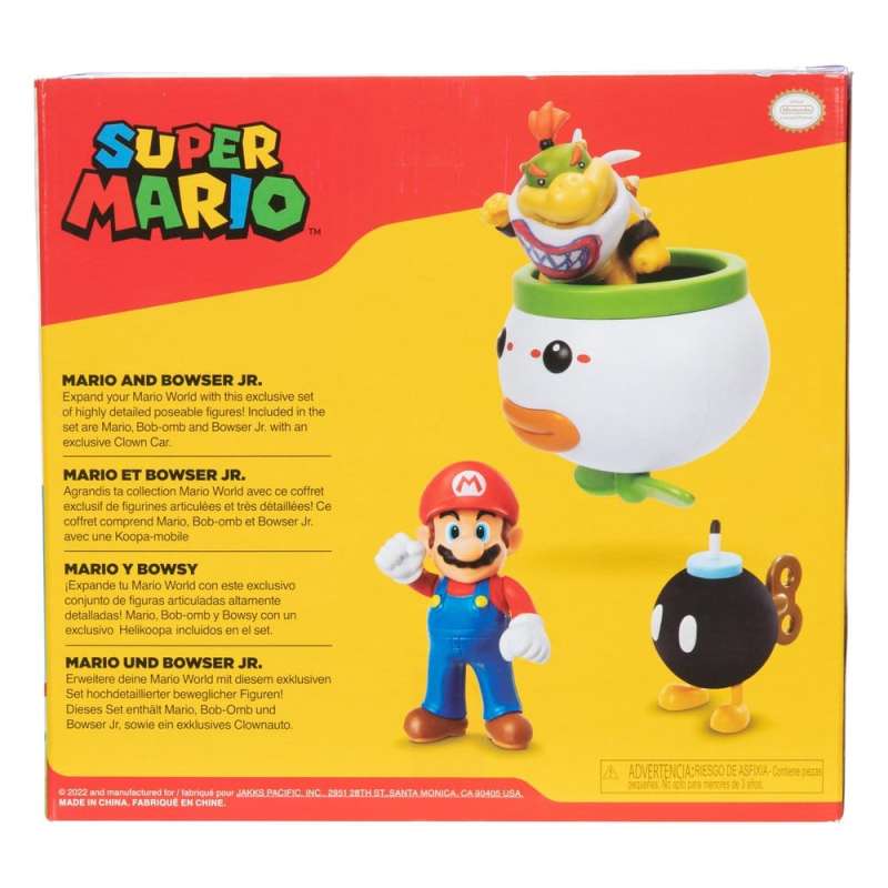 SPOTT-GR World of Nintendo - Μίνι Φιγούρες Mario and Bowser Jr. Clown Car Μεγέθους 6cm (2-Pack)