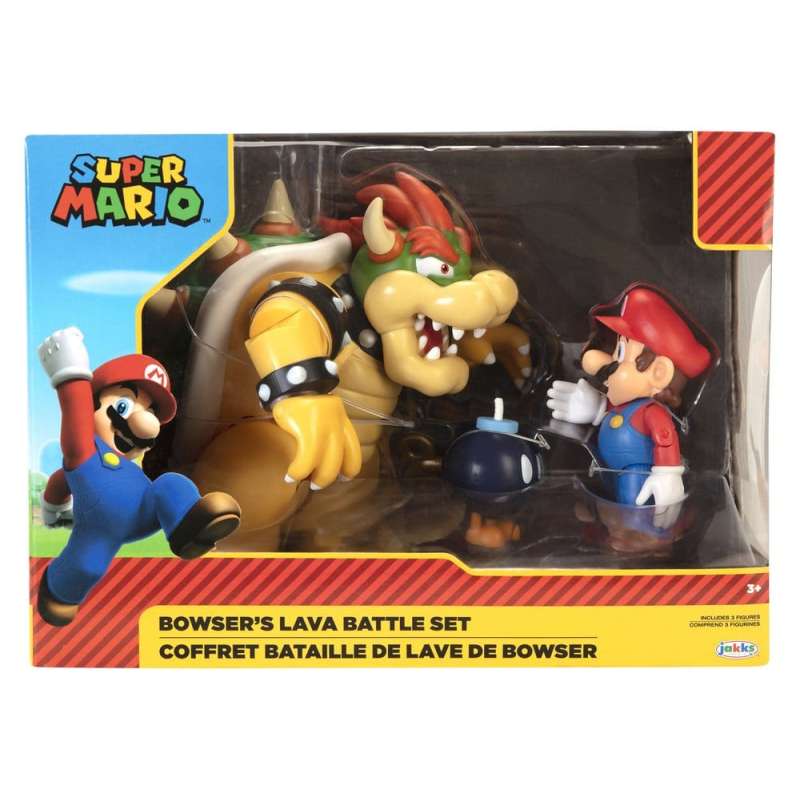 SPOTT-GR World of Nintendo - Φιγούρες Δράσης Mario vs. Bowser Lava Battle (3-Pack)