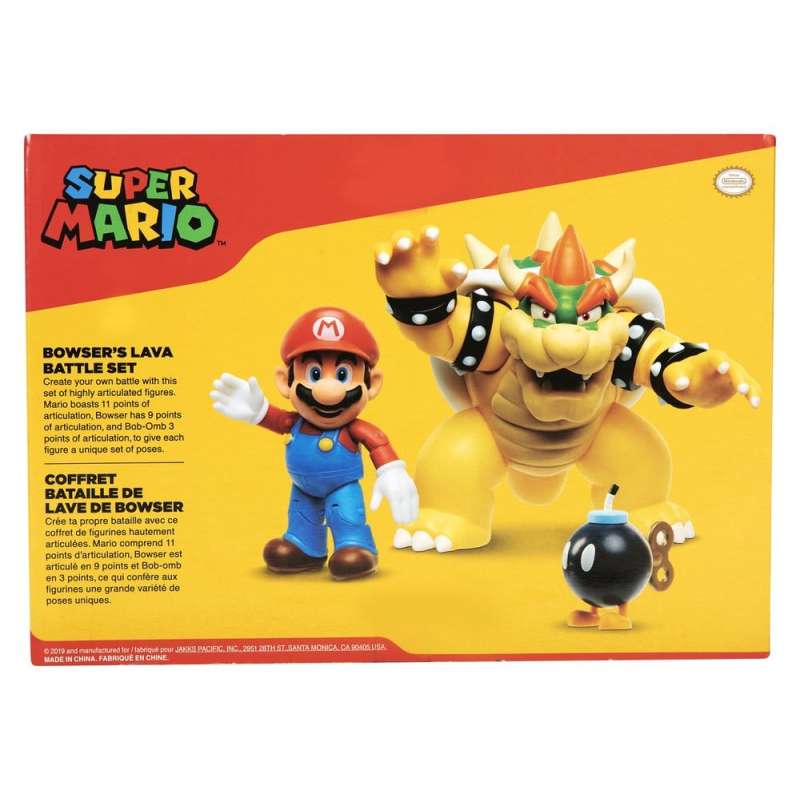 SPOTT-GR World of Nintendo - Φιγούρες Δράσης Mario vs. Bowser Lava Battle (3-Pack)