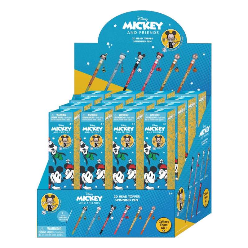 SPOTT-GR Mickey and Friends - Στυλό με 3D Spinning Head Topper σε Blind Box Display (Σετ 16 Τεμάχια)