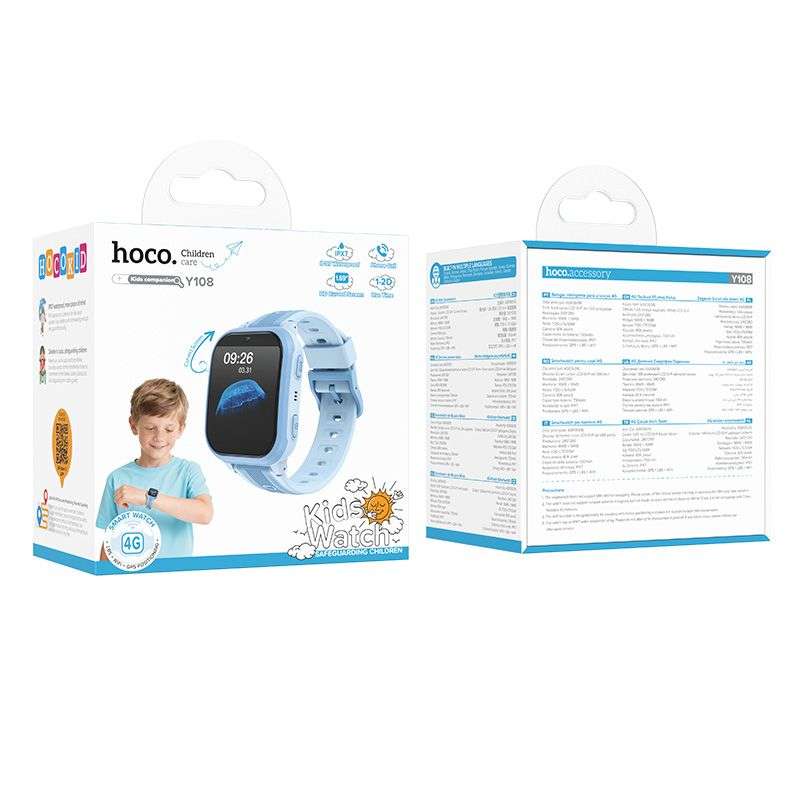 SPOTT-GR Hoco Y108 - Παιδικό Smartwatch με Υποδοχή SIM και Δυνατότητα Κλήσεων σε Μπλε Χρώμα