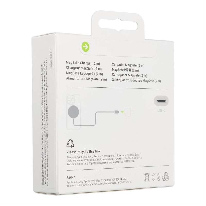 SPOTT-GR Apple MX6Y3ZM/A - Γνήσιος Ασύρματος Φορτιστής 25W Qi 2 με Υποστήριξη MagSafe σε Άσπρο Χρώμα (A3250)