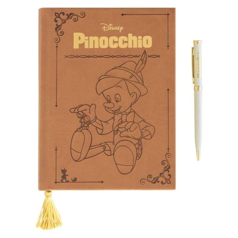 SPOTT-GR Pinocchio - Premium Σημειωματάριο Πινόκιο Μεγέθους A5 Σετ με Στυλό σε Καφέ Χρώμα