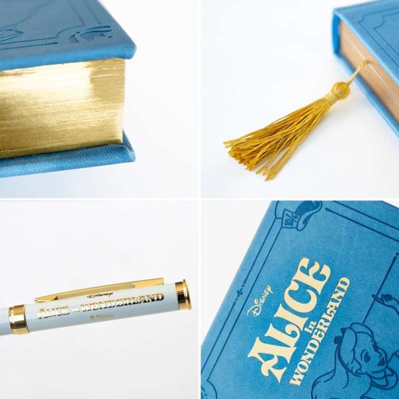 SPOTT-GR Alice in Wonderland - Premium Σημειωματάριο Αλίκη Στην Χώρα των Θαυμάτων Μεγέθους A5 Σετ με Στυλό σε Μπλε Χρώμα