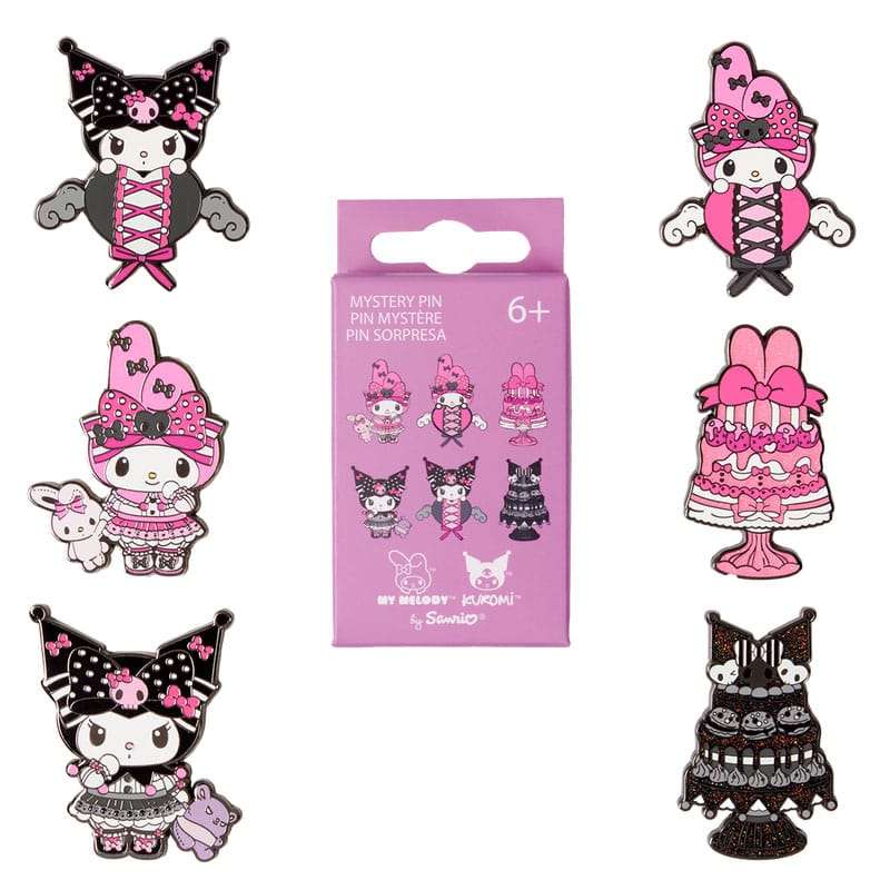 SPOTT-GR Paramount by Loungefly - Συλλεκτικές Καρφίτσες σε Blind Box My Melody and Kuromi Pink and Black (Σετ 12 Τεμάχια)
