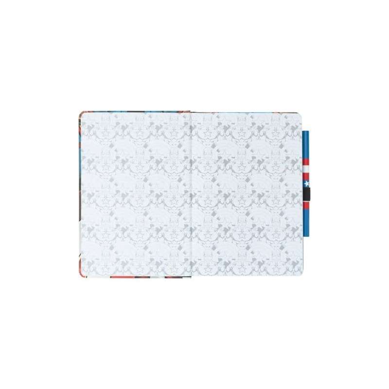 SPOTT-GR Marvel Captain America Uniform - Premium Notebook Σημειωματάριο A5 με Στυλό σε Μπλε / Κόκκινο Χρώμα