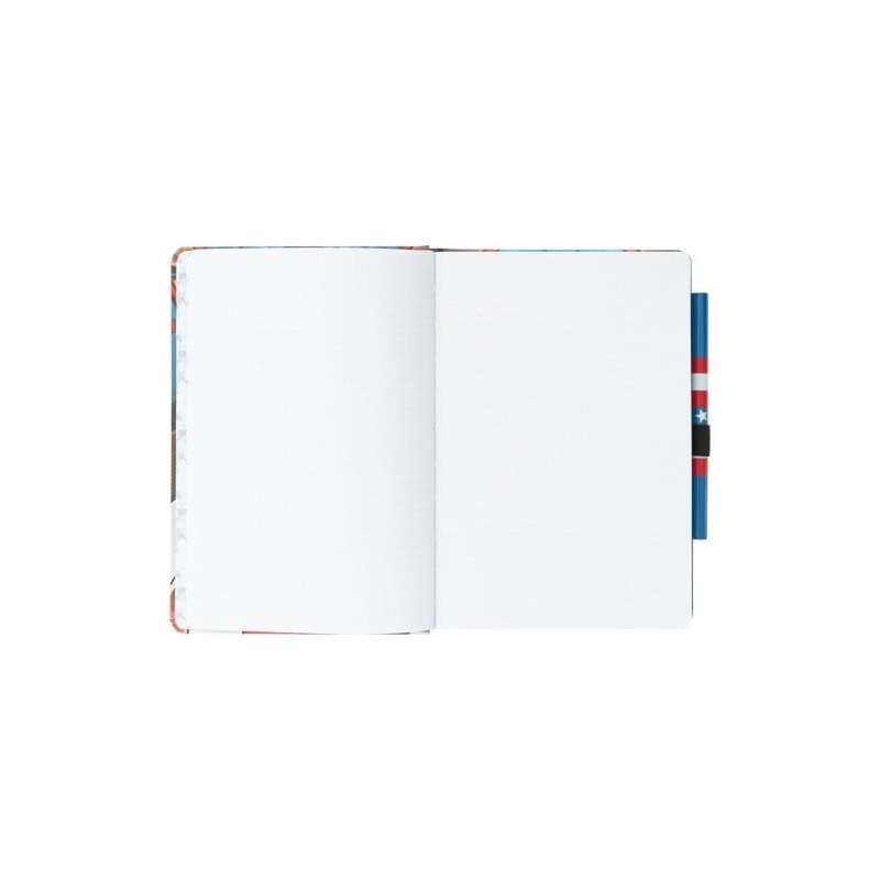 SPOTT-GR Marvel Captain America Uniform - Premium Notebook Σημειωματάριο A5 με Στυλό σε Μπλε / Κόκκινο Χρώμα