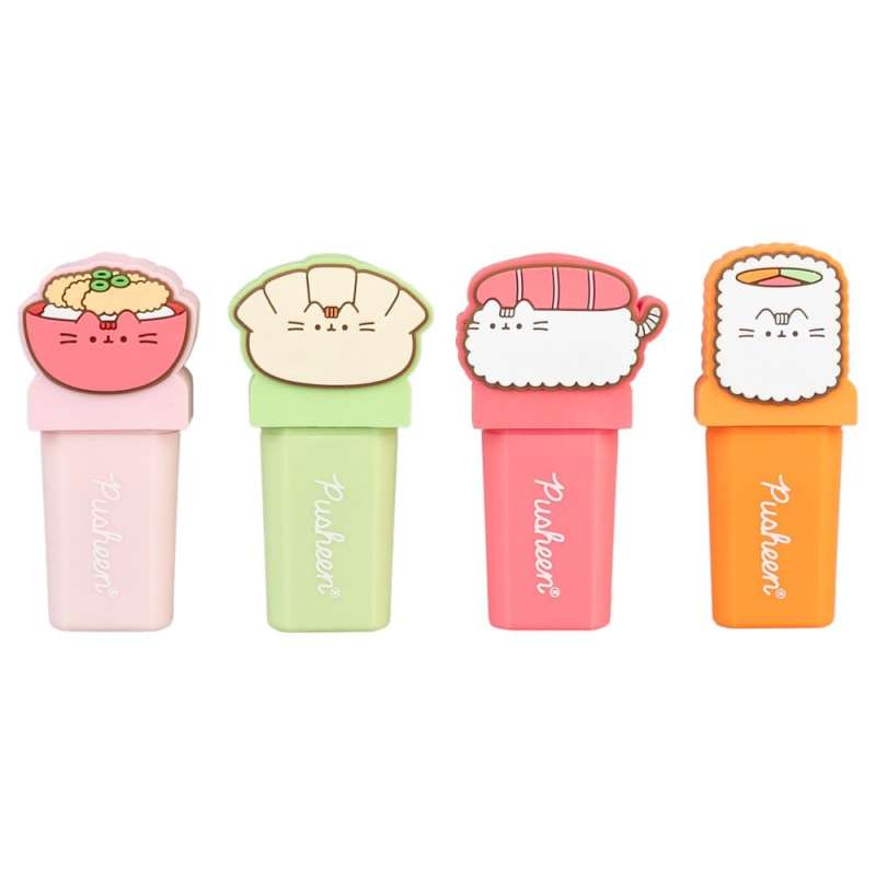SPOTT-GR Pusheen - Σκιαγραφικά με Topper Sushi Roll (Σετ 4 Τεμάχια)