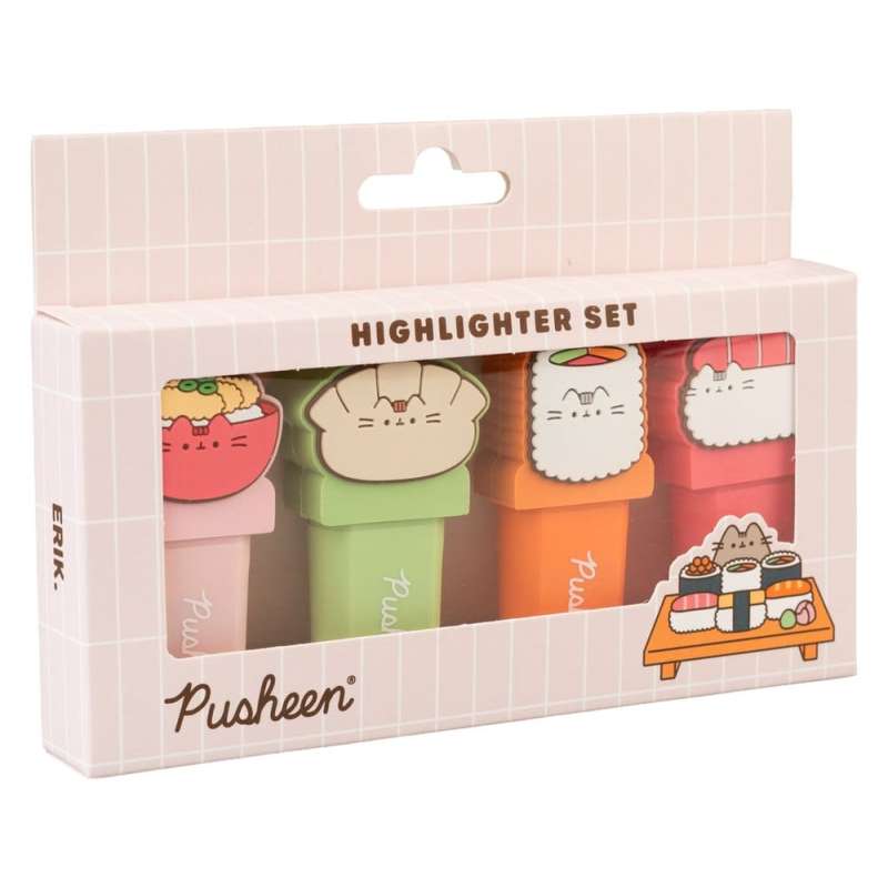SPOTT-GR Pusheen - Σκιαγραφικά με Topper Sushi Roll (Σετ 4 Τεμάχια)