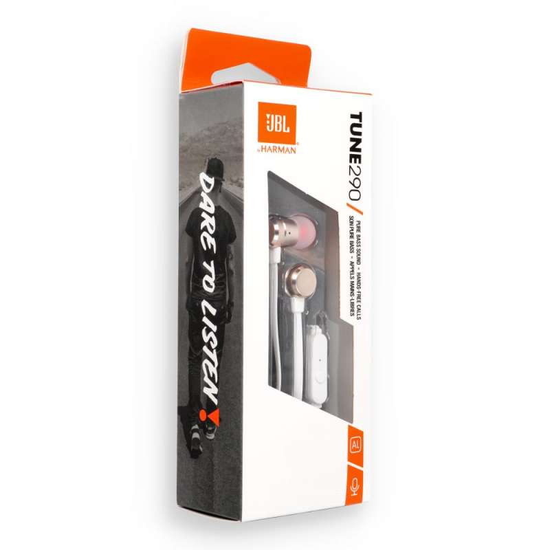 SPOTT-GR JBL T290 - Ενσύρματα Ακουστικά με Υποδοχή Jack 3.5mm και Μικρόφωνο σε Ροζ / Χρυσό Χρώμα