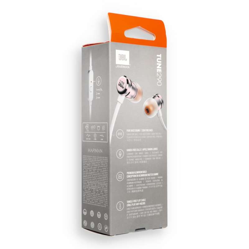 SPOTT-GR JBL T290 - Ενσύρματα Ακουστικά με Υποδοχή Jack 3.5mm και Μικρόφωνο σε Ροζ / Χρυσό Χρώμα