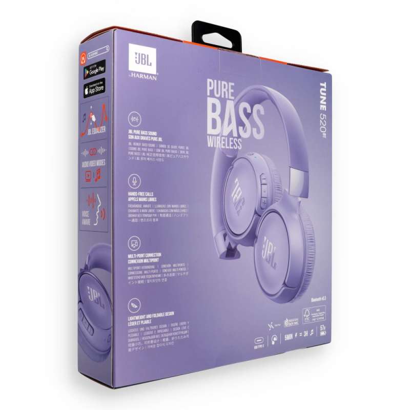 SPOTT-GR JBL Tune 520BT - Ασύρματα Over-Ear Aκουστικά Bluetooth σε Μωβ Χρώμα