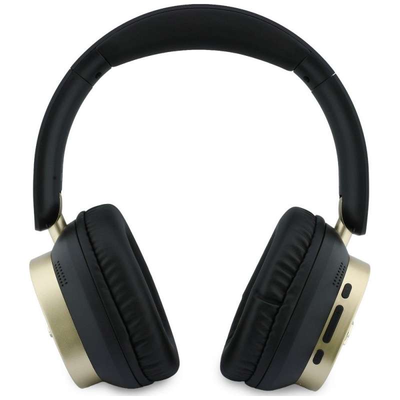SPOTT-GR GUESS Rectangle Metal Script Headphones- Ασύρματα Over-Ear Aκουστικά Bluetooth με ENC (Ακύρωση Θορύβου) σε Μαύρο Χρώμα