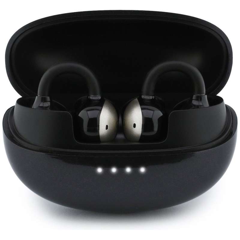SPOTT-GR GUESS Metalic Finish Electropated Parts Classic Logo Earbuds - Ασύρματα In-Ear Ακουστικά Bluetooth σε Μαύρο Χρώμα