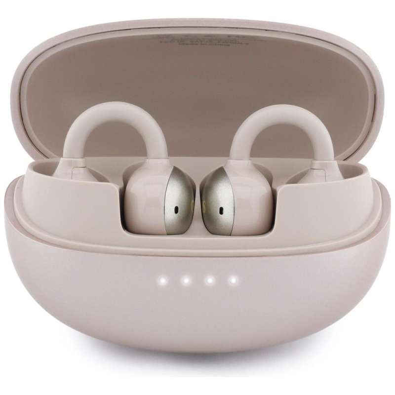 SPOTT-GR GUESS Metalic Finish Electropated Parts Classic Logo Earbuds - Ασύρματα In-Ear Ακουστικά Bluetooth σε Ροζ Χρώμα
