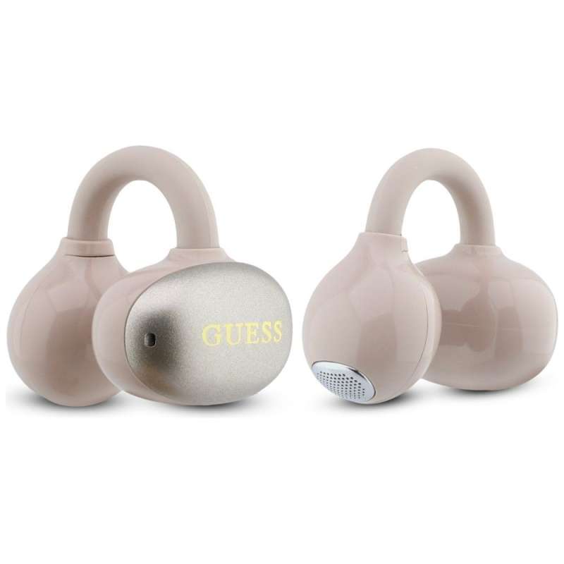 SPOTT-GR GUESS Metalic Finish Electropated Parts Classic Logo Earbuds - Ασύρματα In-Ear Ακουστικά Bluetooth σε Ροζ Χρώμα