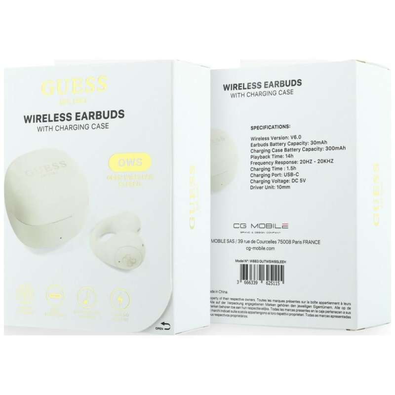 SPOTT-GR GUESS Mini Classic Earbuds - Ασύρματα In-Ear Ακουστικά Bluetooth σε Άσπρο Χρώμα