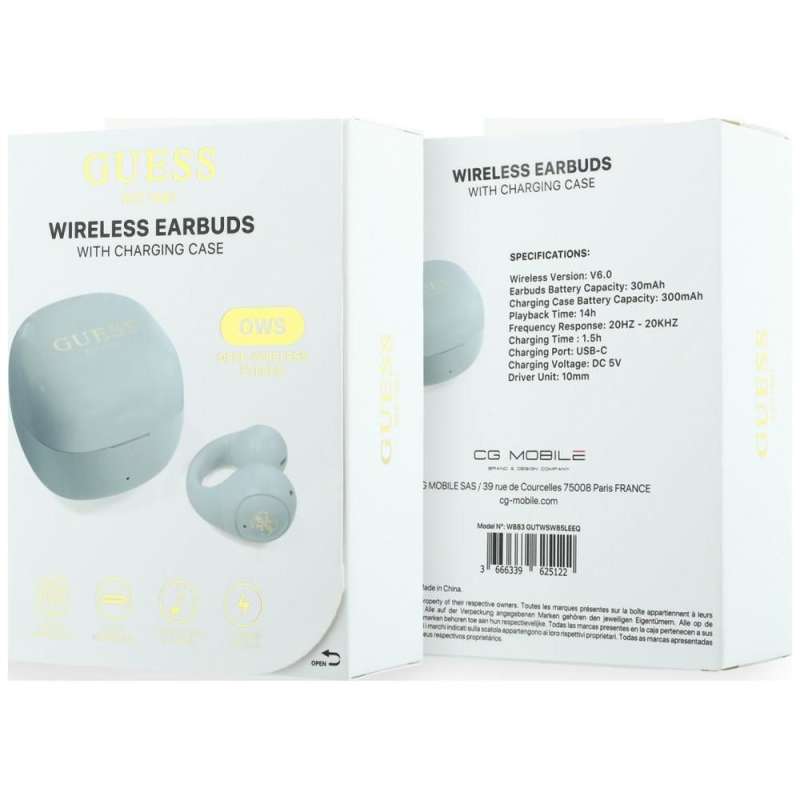 SPOTT-GR GUESS Mini Classic Earbuds - Ασύρματα In-Ear Ακουστικά Bluetooth σε Τιρκουάζ Χρώμα