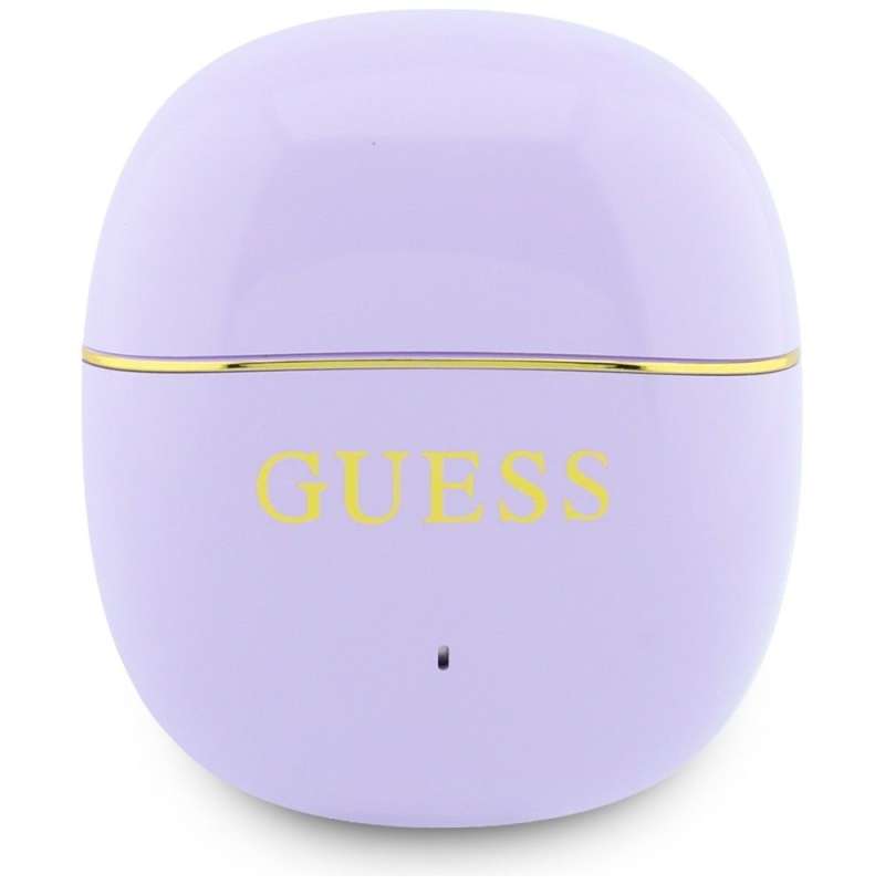 SPOTT-GR GUESS Glossy Gold Line Classic Earbuds - Ασύρματα In-Ear Ακουστικά Bluetooth σε Μωβ Χρώμα
