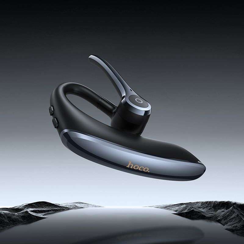 SPOTT-GR Hoco E90 - Ασύρματο In-Ear Mono Επαγγελματικό Bluetooth Headset με ENC (Ακύρωση Θορύβου) σε Μαύρο Χρώμα