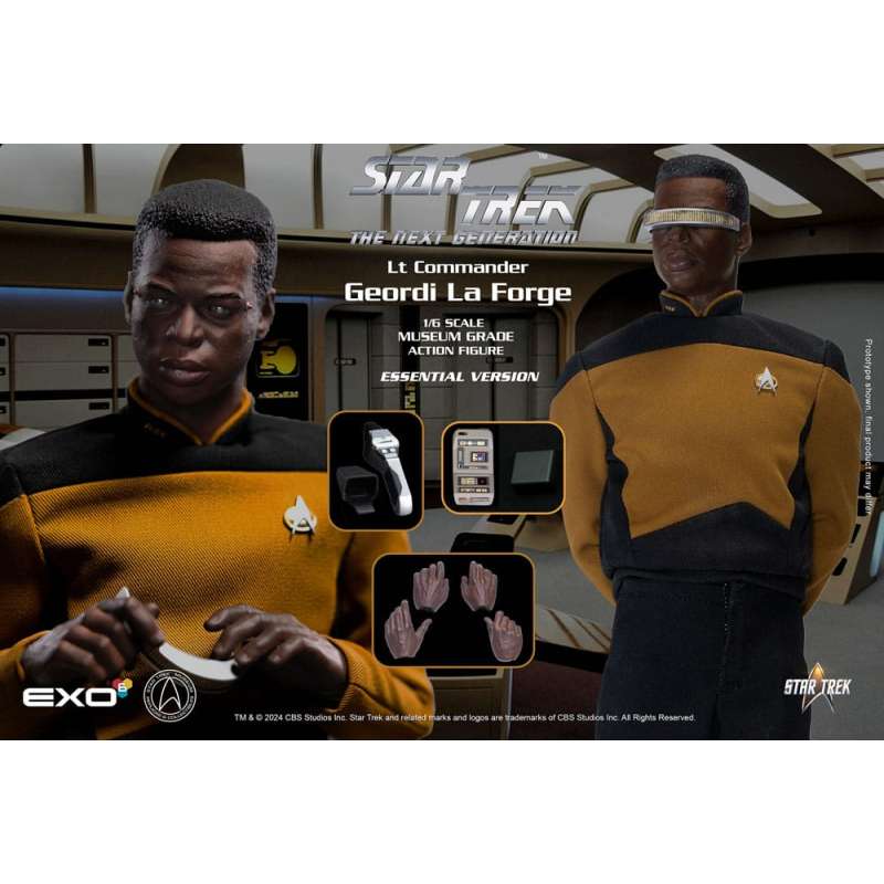 SPOTT-GR Star Trek: The Next Generation - Φιγούρα Δράσης (Αναλογία 1/6) Lt. Commander Geordi La Forge (Essentials Version) Μεγέθους 28cm
