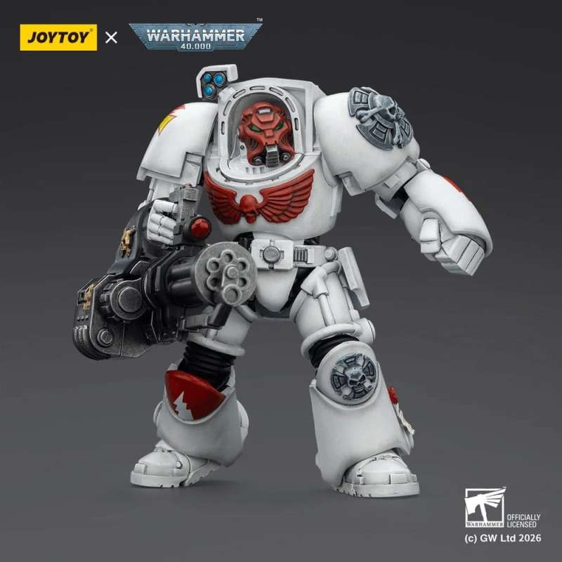 SPOTT-GR Warhammer 40,000 - Φιγούρα Δράσης White Scars Terminator 3 with Power Fist and Assault Cannon Μεγέθους 14cm