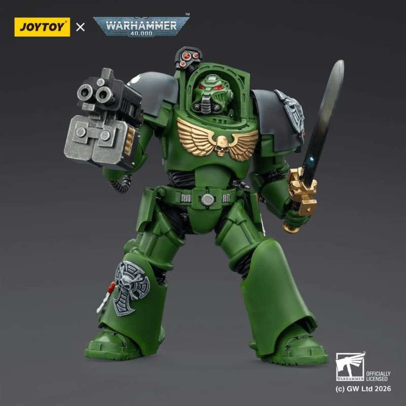 SPOTT-GR Warhammer 40,000 - Φιγούρα Δράσης Salamanders Terminator 1 with Power Sword and Storm Bolter Μεγέθους 14cm