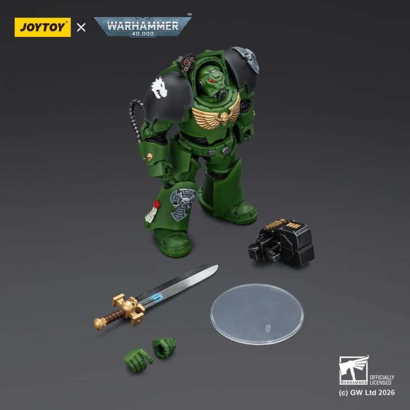 SPOTT-GR Warhammer 40,000 - Φιγούρα Δράσης Salamanders Terminator 1 with Power Sword and Storm Bolter Μεγέθους 14cm