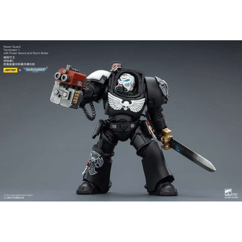 SPOTT-GR Warhammer 40,000 - Φιγούρα Δράσης Raven Guard Terminator 1 with Power Sword and Storm Bolter Μεγέθους 14cm