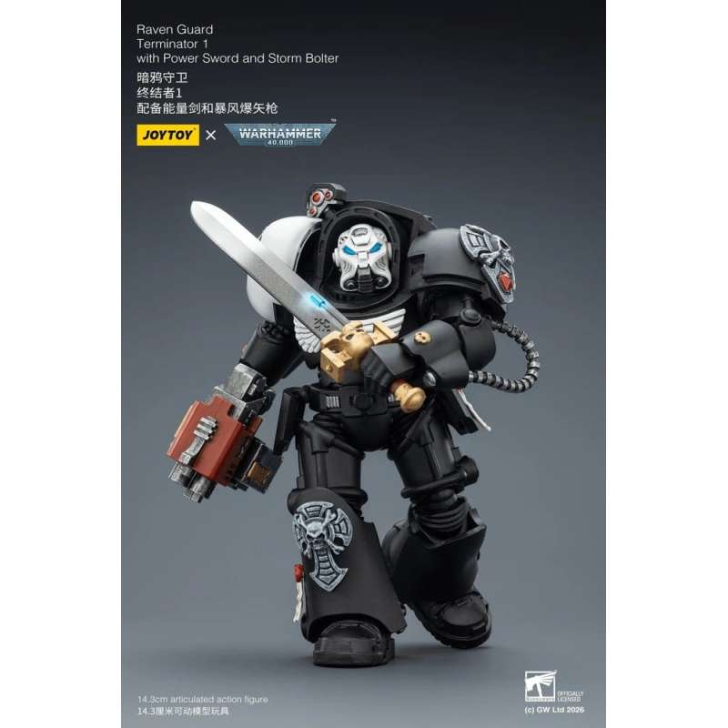 SPOTT-GR Warhammer 40,000 - Φιγούρα Δράσης Raven Guard Terminator 1 with Power Sword and Storm Bolter Μεγέθους 14cm