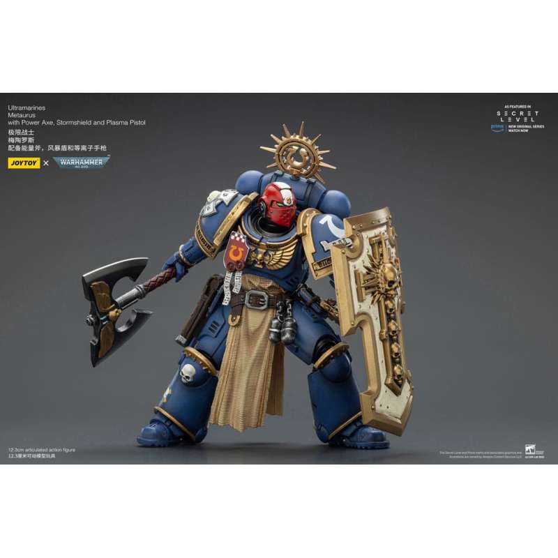 SPOTT-GR Warhammer 40,000 - Φιγούρα Δράσης Ultramarines Metaurus With Power Axe, Stormshield and Plasma Pistol Μεγέθους 13cm